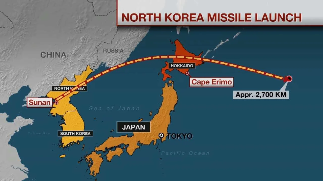 North Korea fires Ballistic Missile, Heightening Tensions with Japan